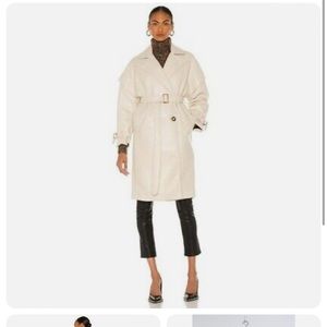 Apparis faux leather trench coat